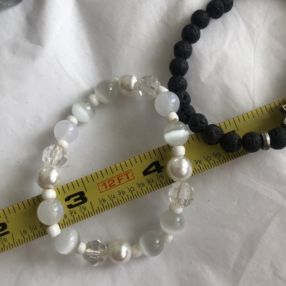 3/$15 3pc gemstone bracelets flexible chakra lava - Picture 5 of 7